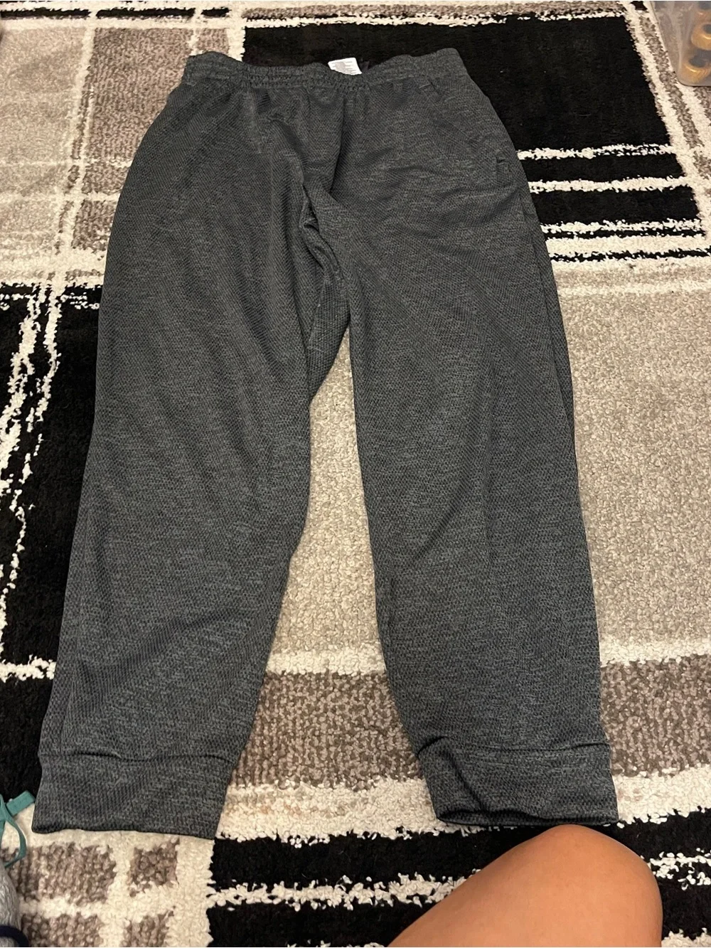 adidas Kids Dark Gray Knit Jogger Pants